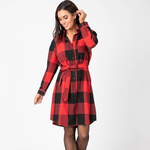 NWT Agnes & Dora Flannel Shirt Dress